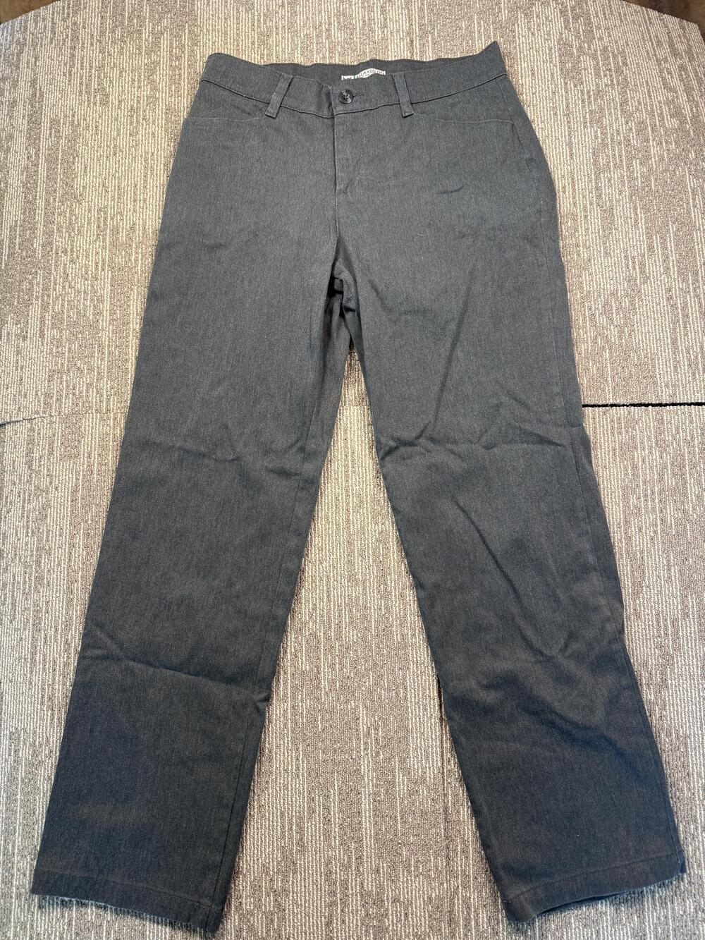 Lee Dress Pants Womens 10 Medium Gray Relaxed Fit Twill Straight Work Office